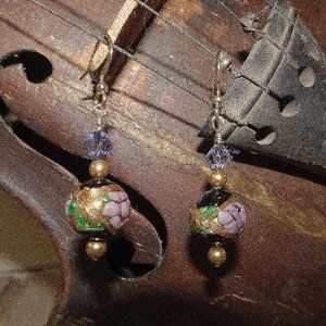 Hand-crafted artisanal earrings made from authentic Murano lampwork